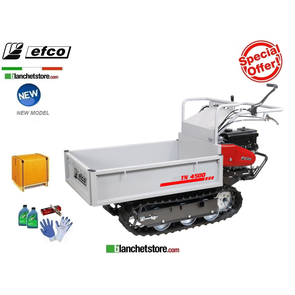 Efco TN 4500 tracked wheelbarrow with extendable sides Capacity 450Kg Engine Honda GX160 OHV Efco TN 4500 tracked wheelbarrow with extendable sides Capacity 450Kg Engine Honda GX160 OHV