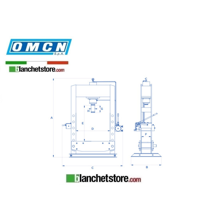 OMCN HYDRAULIC PRESS WITH HAND PUMP ART 159 70TON OMCN HYDRAULIC PRESS WITH HAND PUMP ART 159 70TON