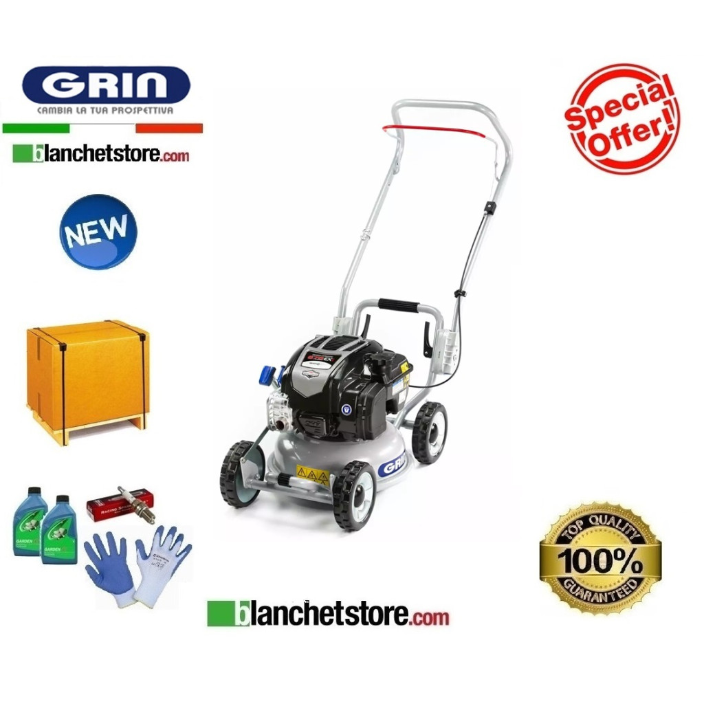 GRIN HM37 WALK-BEHIND LAWN MOWER WITHOUT COLLECTION ENGINE BRIGGE & STRATTON 6.75EXi