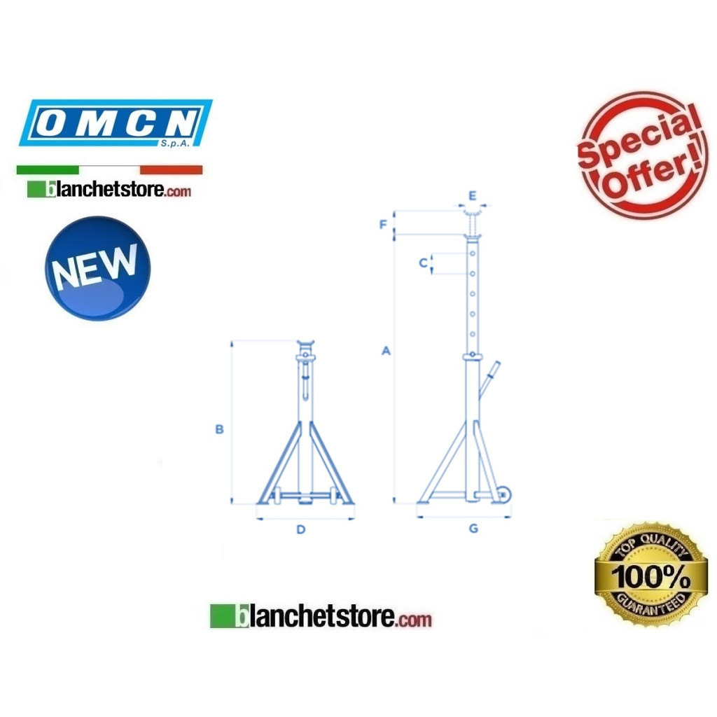 OMCN 982/A WORKSHOP COLUMN STAND CAPACITY 10000KG OMCN 982/A WORKSHOP COLUMN STAND CAPACITY 10000KG