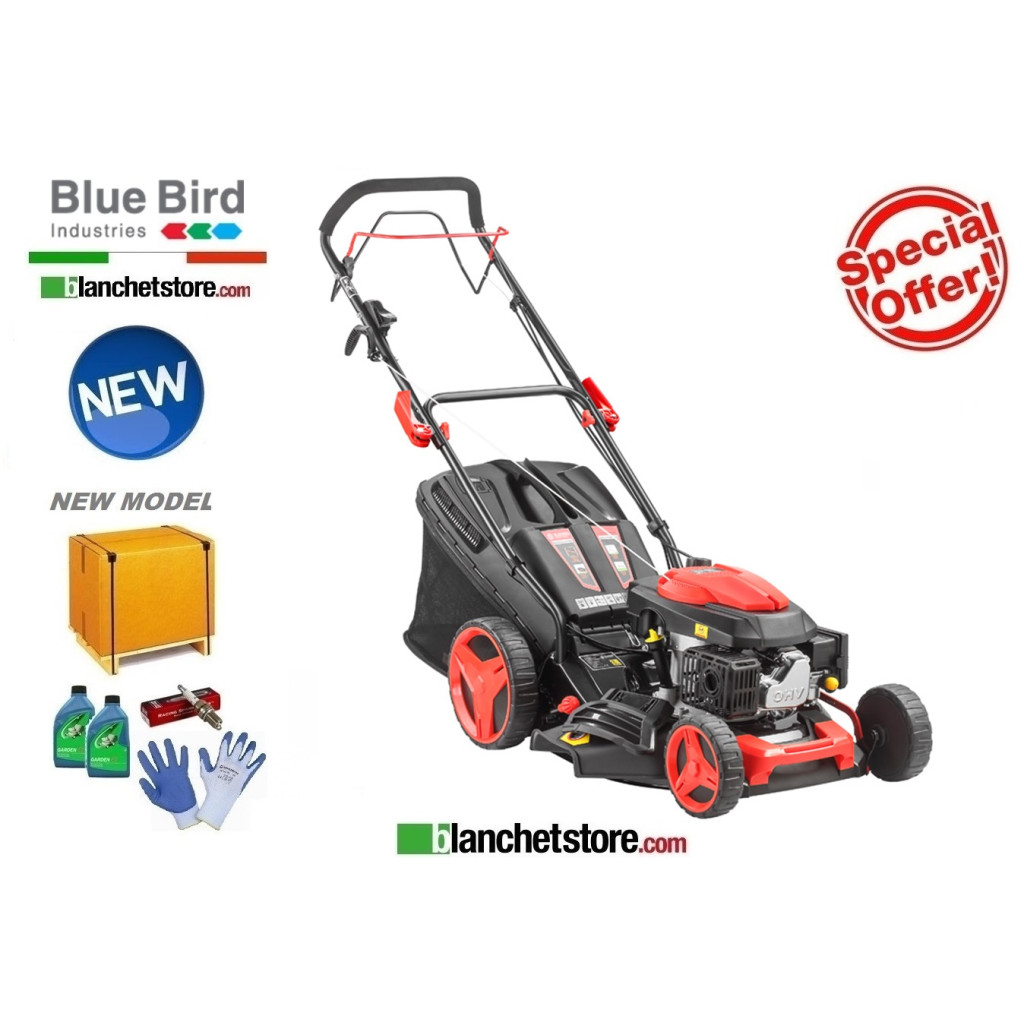 Rasaerba Blue Bird Sprint B 46T Trazionato 3 in 1 Motore BBI 146cc Taglio 46 cm Sacco Lt. 50 885670 Rasaerba Blue Bird Sprint B 46T Trazionato 3 in 1 Motore BBI 146cc Taglio 46 cm Sacco Lt. 50 885670