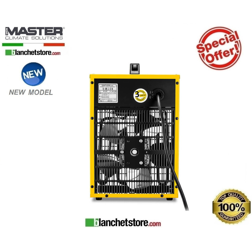 Master B 3 IT 1,65/3,3 Kw electric hot air generator 510Mc/h 220Volt Master B 3 IT 1,65/3,3 Kw electric hot air generator 510Mc/h 220Volt