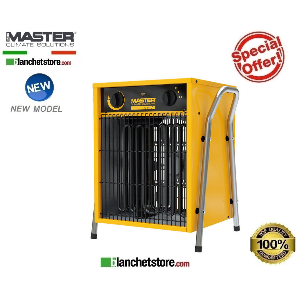 Générateur d'air chaud electrique Master B 9 IT 3,87/7,74 Kw 800Mc/h 400Volt Générateur d'air chaud electrique Master B 9 IT 3,87/7,74 Kw 800Mc/h 400Volt
