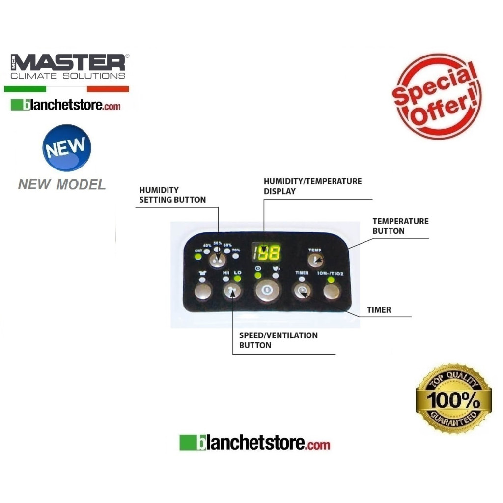 Deumidificatore a condensazione Master DH 720 150 Mc/h 390Watt 220Volt Deumidificatore a condensazione Master DH 720 150 Mc/h 390Watt 220Volt