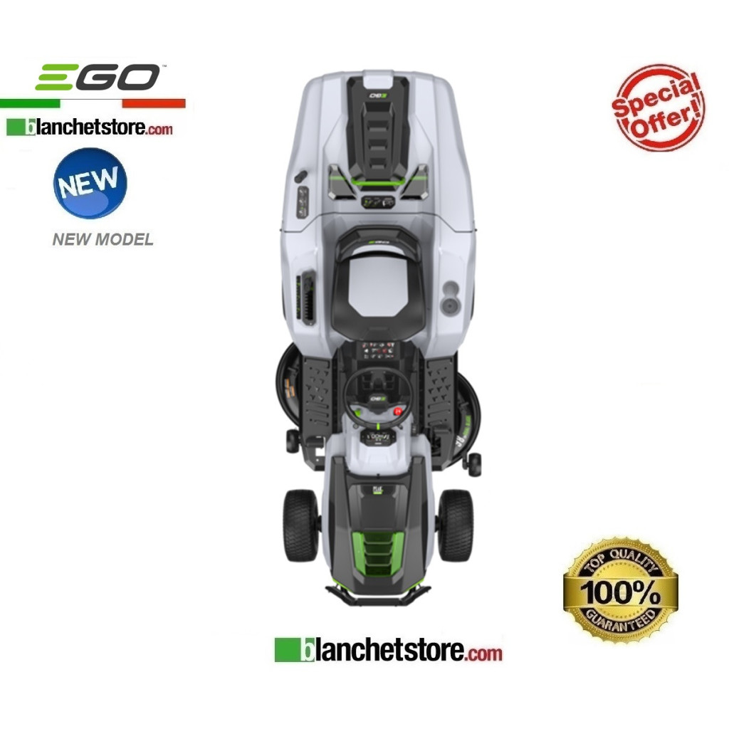 Tracteur de pelouse à batterie Ego TR3801E-B avec collecte professionnelle 56Volt 40A coupe 98cm