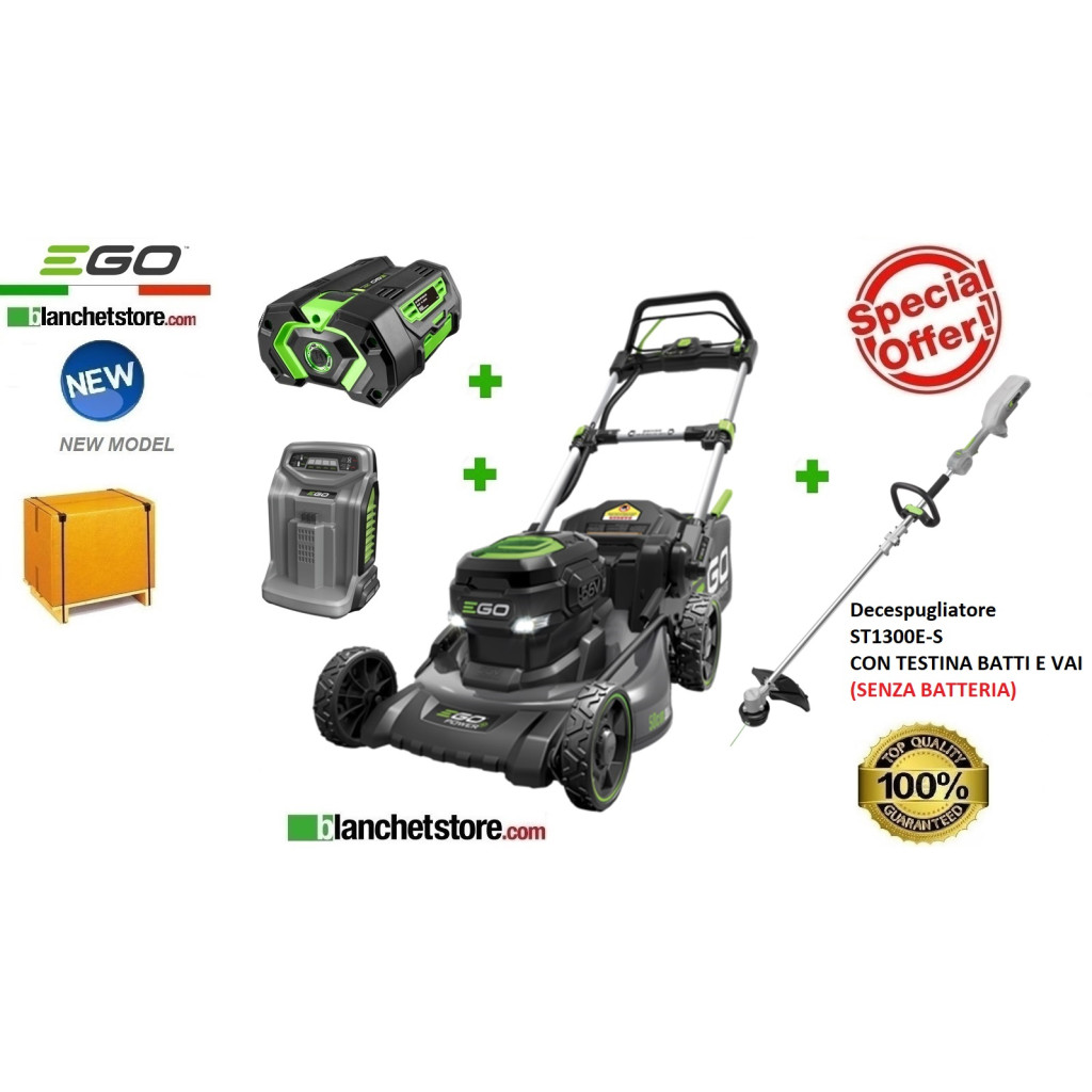 Tondeuse à gazon tractee à batterie Ego LM 2021E-SP 56 volts 5.0A 50 cm de coupe + débroussailleuse ST1300E-S 048285+053995 Tondeuse à gazon tractee à batterie Ego LM 2021E-SP 56 volts 5.0A 50 cm de coupe + débroussailleuse ST1300E-S 048285+053995