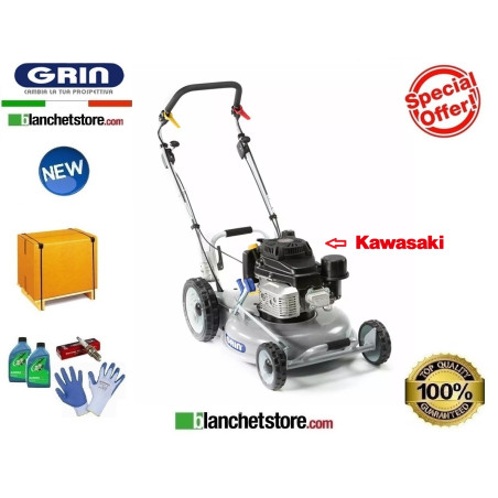 RASAERBA GRIN PM 53A KW PRO SEMOVENTE SENZA RACCOLTA PROFESSIONAL MOTORE KAWASAKI FJ180V KAJ 179cc