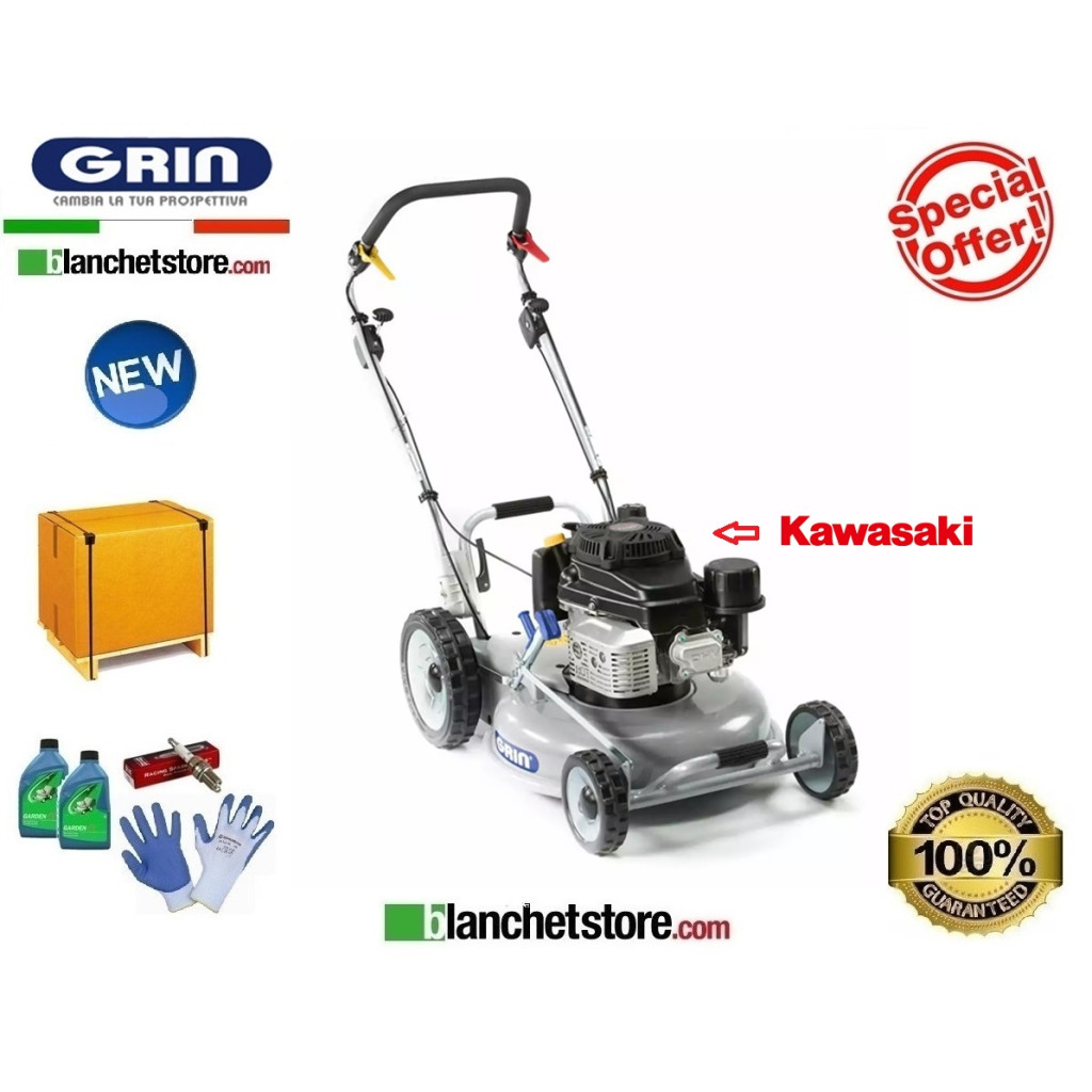 GRIN PM 53A KW PRO PRO-TOWED LAWN MOWER WITHOUT PICK-UP PROFESSIONAL ENGINE KAWASAKI FJ180 KAI 179cc