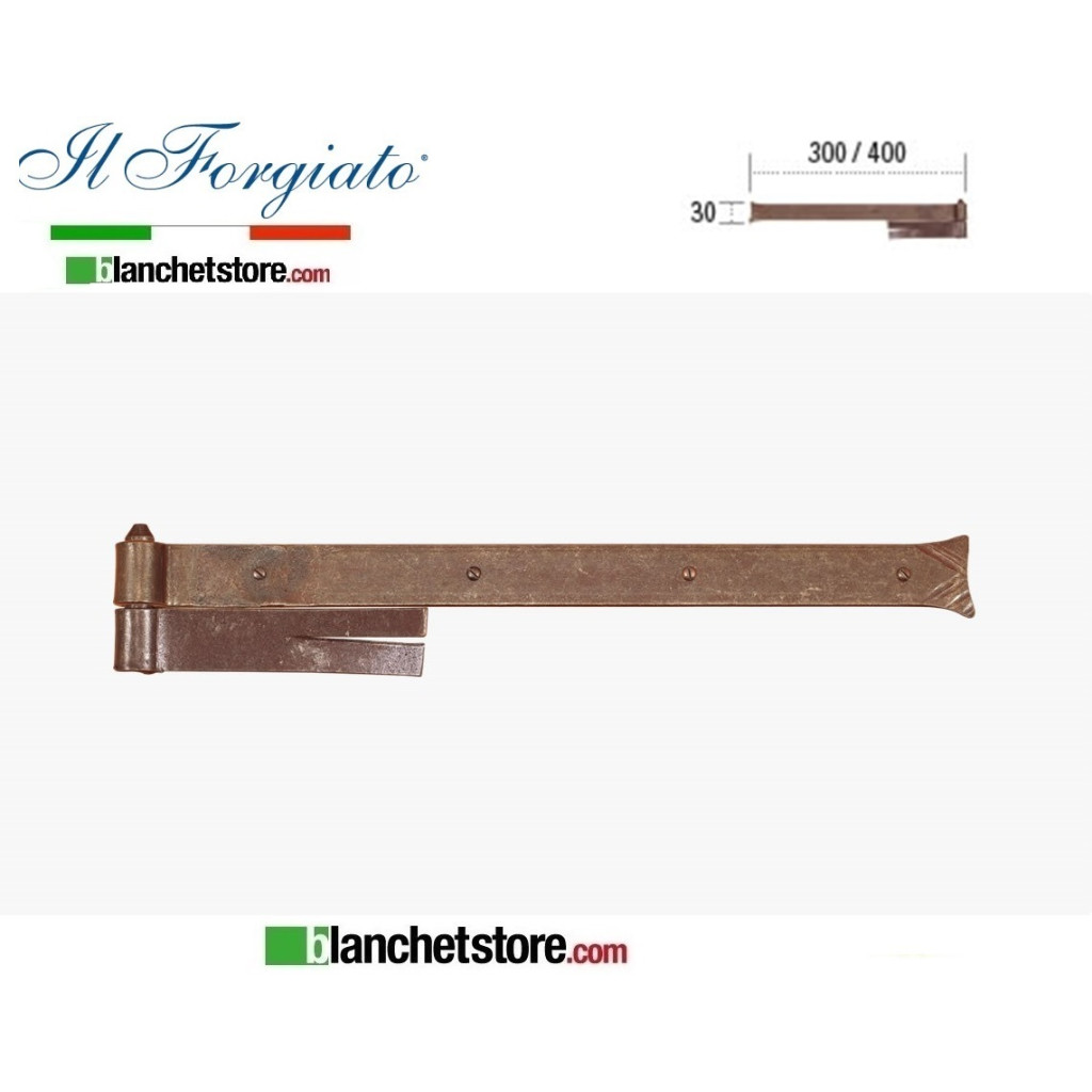 Forged door hinge with wall hinge The Forged aged FF 291.40 Rust pin d.14 30x400mm