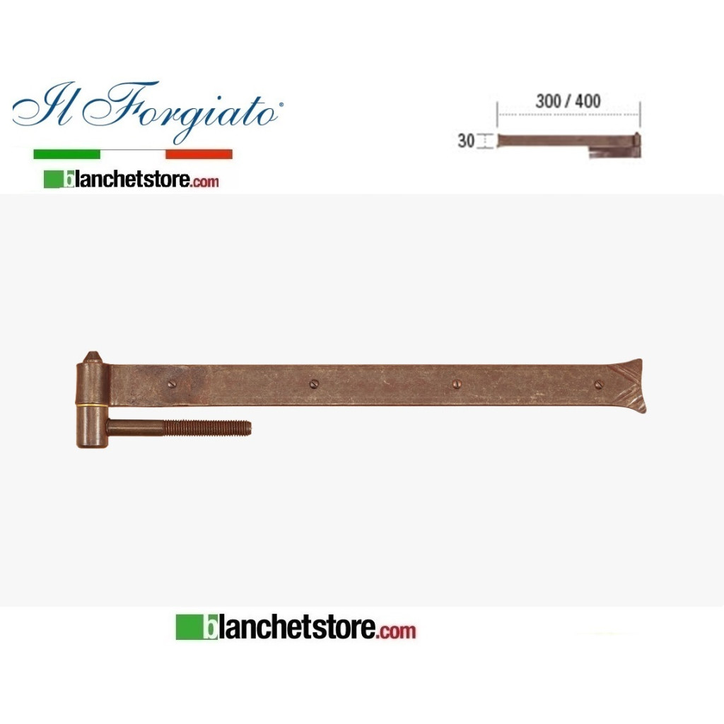 Forged door hinge with screw hinge La Forgée Aged FF 291.30V Rust pin d.14 30x300mm