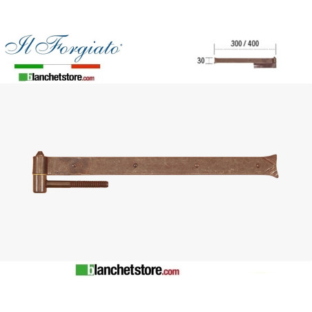 copy of Forged door hinge with screw hinge La Forgée Aged FF 291.30V Rust pin d.14 30x300mm