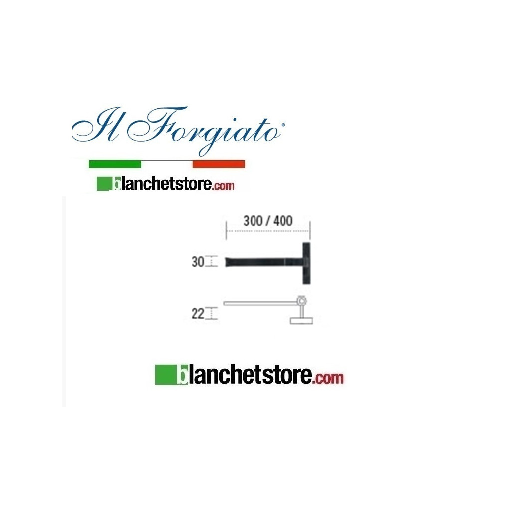 Bandella forgiata a giglio con cardine a legno Il Forgiato invecchiato FF 276.30 Ruggine spina d.14  40x300mm H.22