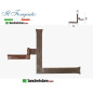 Bandella "L" forgiata con cardine a muro Il Forgiato invecchiato FF 258.SX Ruggine spina d.14  40x300x300mm