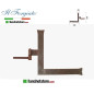 Forged L-shaped hinge with aged screw hinge FF 258V.SX Rust pin d.14 40x300x300mm