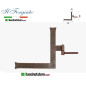 Forged L-shaped hinge with aged screw hinge FF 258V.DX Rust pin d.14 40x300x300mm
