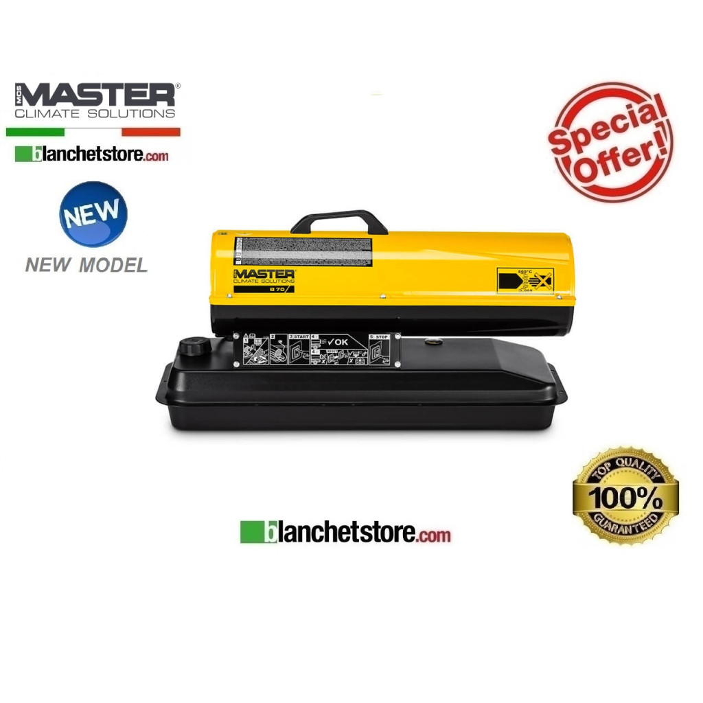 Master B 70 diesel-powered hot air generator, 20 kW, 400 m³/h