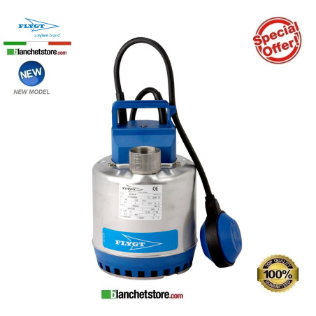 Pompe submersible Flygt SXM2/A 0,25 kW pour eaux usées, 220 Volt avec interrupteur à flotteur 107543000
