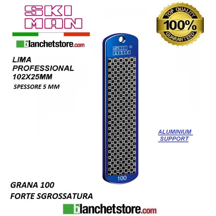 Diamond File Aluminium mm 100 Grana 100 -NERO-