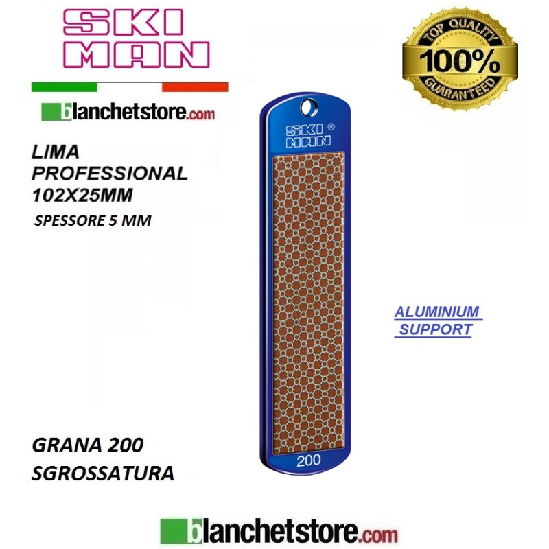 Diamond File Aluminium mm 100 Grana 200 -ROSSO-