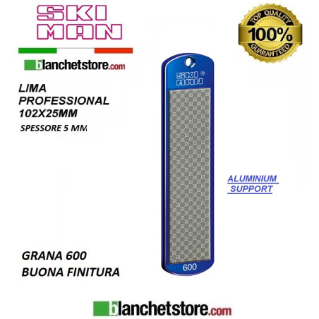 Diamond File Aluminium mm 100 Grain 600 -BLANCHE-
