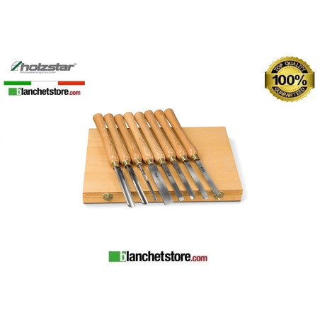 Kit utensili per tornitura Holzstar 5931011 8 Pz. con cofanetto