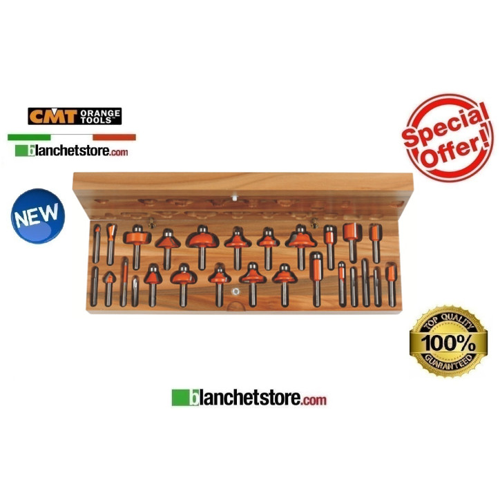 Wood cutter set 26 pieces CMT 900.003.00 Shank 8 mm