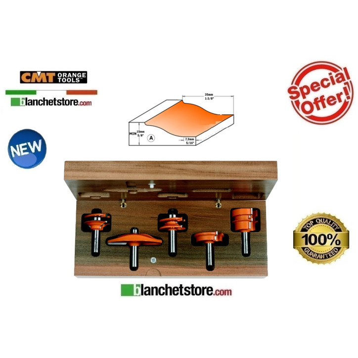 Wood cutter set 5 pcs for kitchen CMT 900.509.11A Shank 12 mm