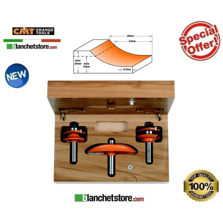 3-piece wood cutter set for kitchens CMT 900.516.11D Shank 12 mm
