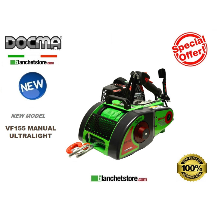 Forest Winch Docma VF155 MANUAL ULTRALIGHT Complete with ULTRA-RESISTANT rope (310245) DY-FOREST in fabric d.5 x 80 Mt 980013 Forest Winch Docma VF155 MANUAL ULTRALIGHT Complete with ULTRA-RESISTANT rope (310245) DY-FOREST in fabric d.5 x 80 Mt 980013