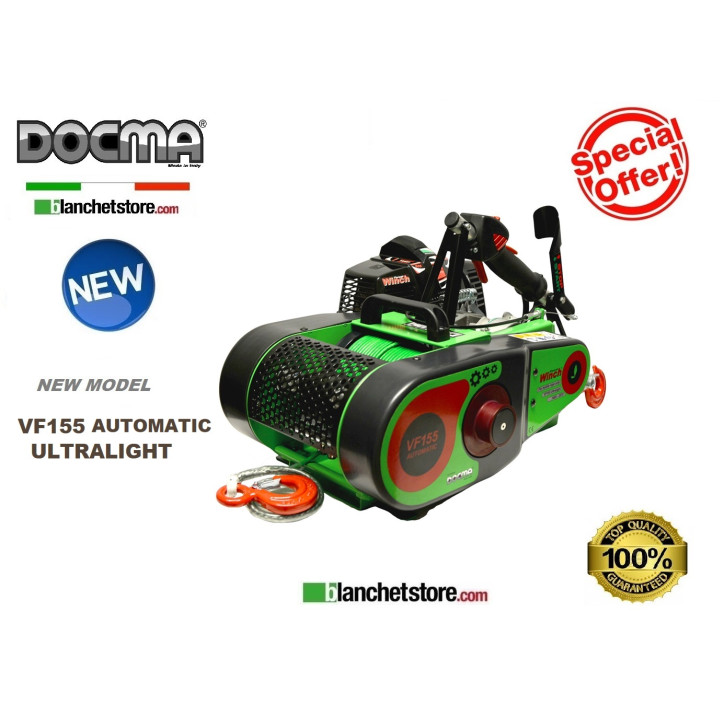 Forest Winch Docma VF155-Automatic ULTRALIGHT Complete with ULTRA-RESISTANT rope (310245) DY-FOREST in fabric d.5 x 80 Mt 980004