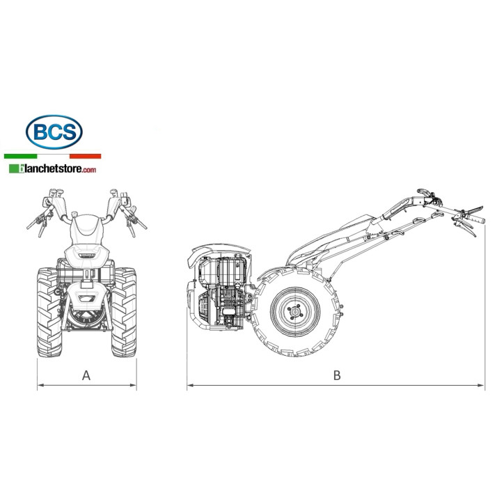 Motoculteur bcs 728 Brigge&Stratton 1450V + fraise 66cm 9.5HP