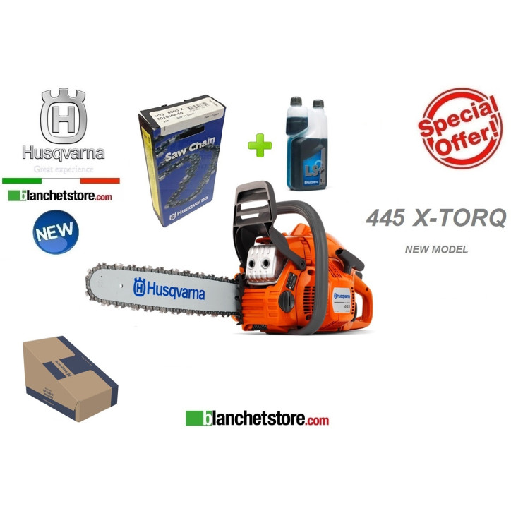 Tronconneuse Husqvarna 445II xTorq avec guide 16"/35 + chaine