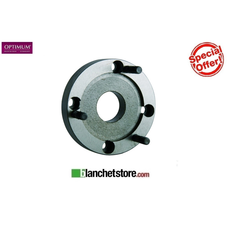 Flange for chuck for Optimum lathe 3440511 D. 125 Short cone attachment