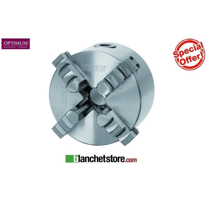Self-centering 4-jaw cast iron lathe Optimum 3442812 D.120 mm With concentric clamping Self-centering 4-jaw cast iron lathe Optimum 3442812 D.120 mm With concentric clamping