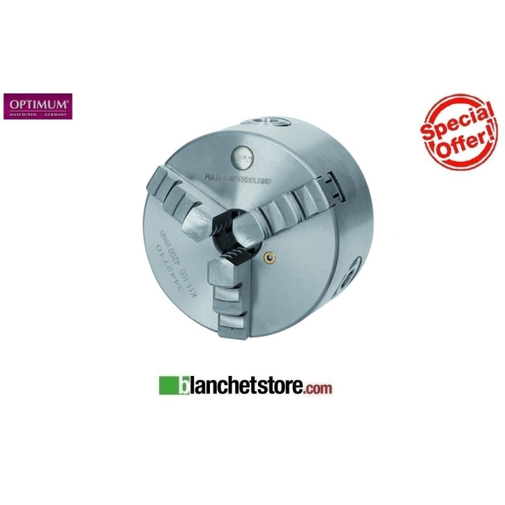 Autocentrante 3 griffe ghisa per tornio Optimum 3442716 D.160 mm Con serraggio concentrico