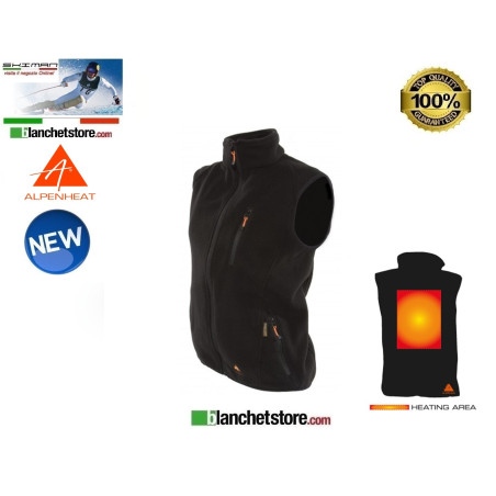 Alpenheat AJ4 Black Soft-Shell Heated Fleece Vest Size. XS
