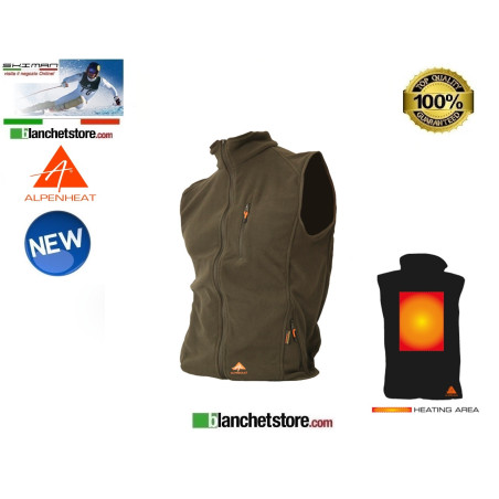 Alpenheat Gilet in pile Riscaldato Verde FIRE-FLEECE Tg. XS