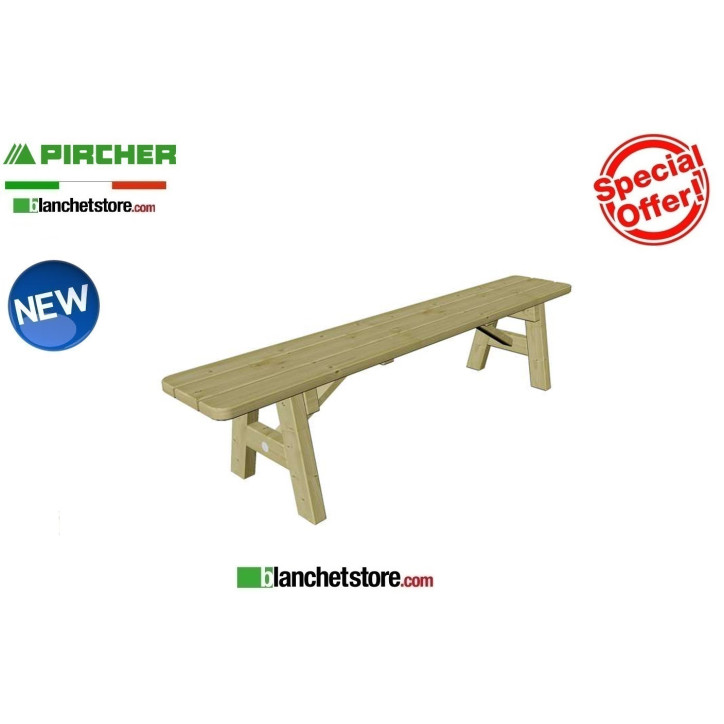 Banc avec dossier Pircher Mod.SIRMIONE 194x54 en meleze