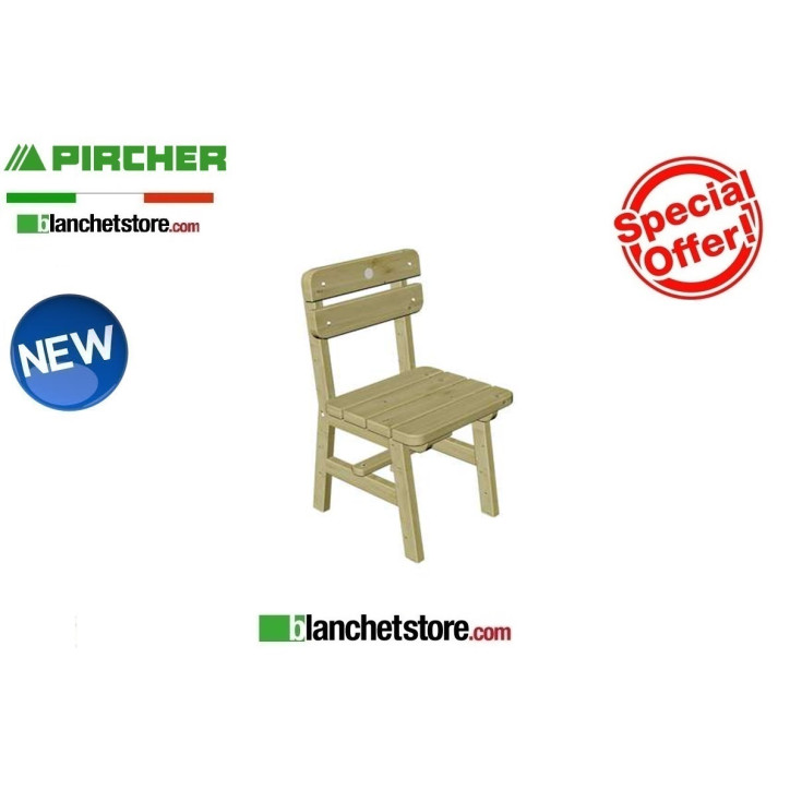 Pircher chair with backrest Mod. SIRMIONE 48x52 impregnated pine