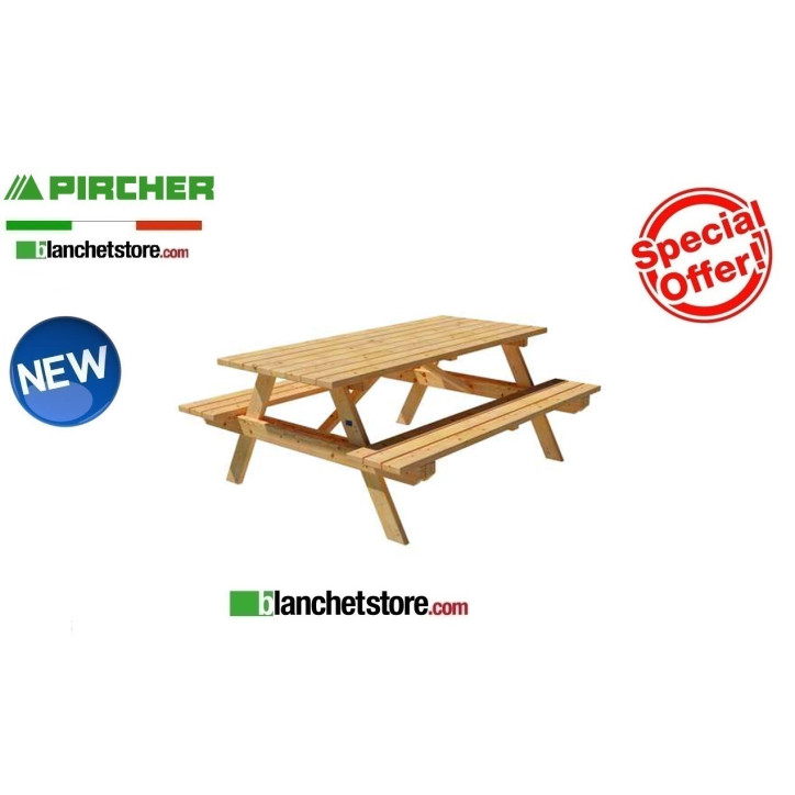 Tavolo e panche double face Pircher Mod. SIRMIONE 210x153 Larice