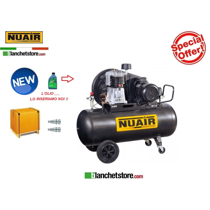 NUAIR NB5/5.5 CT/270 5.5HP COMPRESSEUR ÉLECTRIQUE TRIPHASÉ 270lt 380VOLT