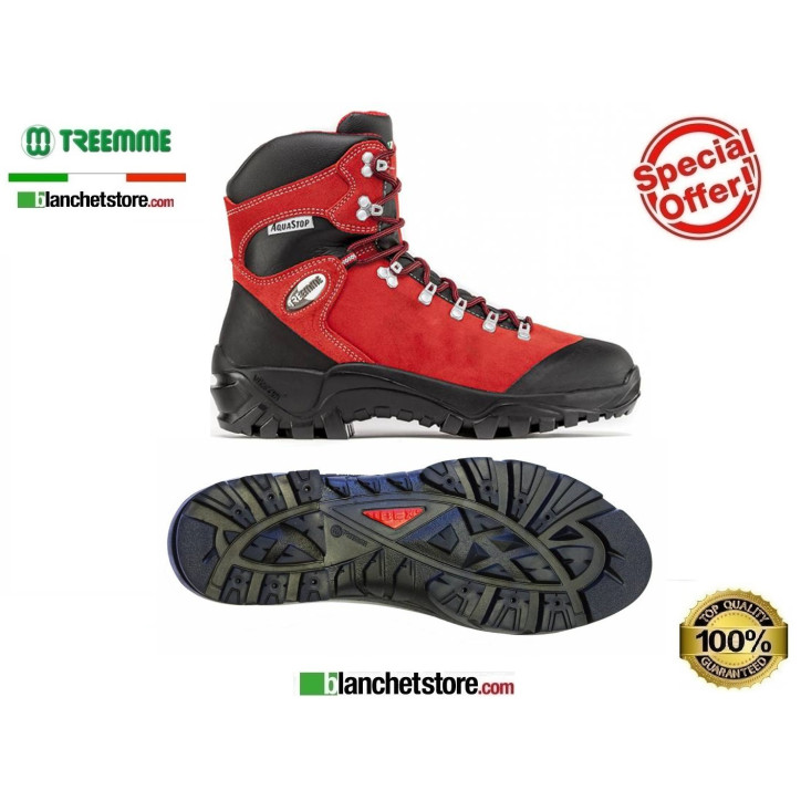 Treemme Leather Cut-Resistant Boot Acquastop 91224/1 N.43 Red